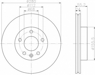 HELLA PAGID 8dd355105591 -  Тормозной диск